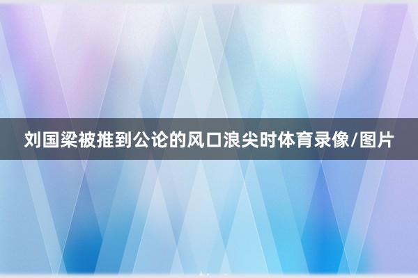 刘国梁被推到公论的风口浪尖时体育录像/图片