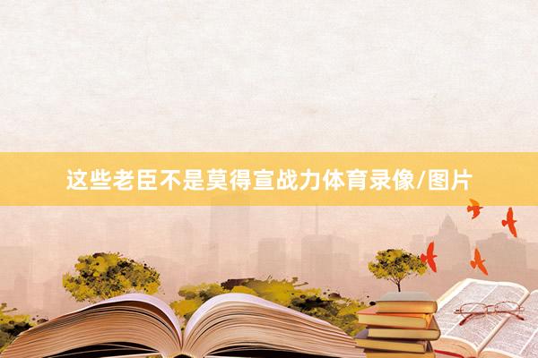 这些老臣不是莫得宣战力体育录像/图片