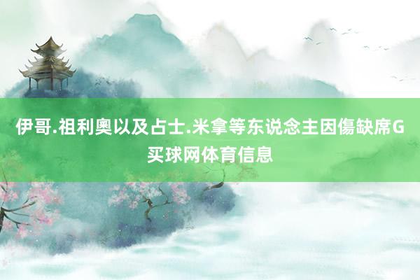 伊哥.祖利奧以及占士.米拿等东说念主因傷缺席G买球网体育信息