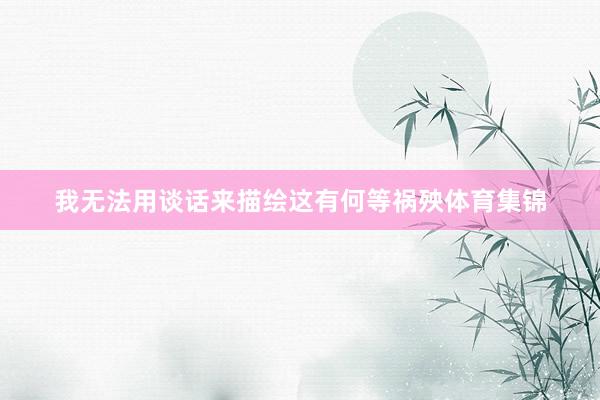我无法用谈话来描绘这有何等祸殃体育集锦