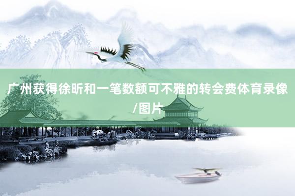 广州获得徐昕和一笔数额可不雅的转会费体育录像/图片