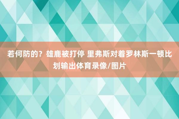 若何防的？雄鹿被打停 里弗斯对着罗林斯一顿比划输出体育录像/图片