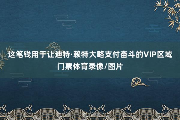 这笔钱用于让迪特·赖特大略支付奋斗的VIP区域门票体育录像/图片