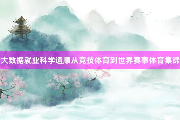 大数据就业科学通顺从竞技体育到世界赛事体育集锦