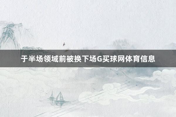 于半场领域前被换下场G买球网体育信息