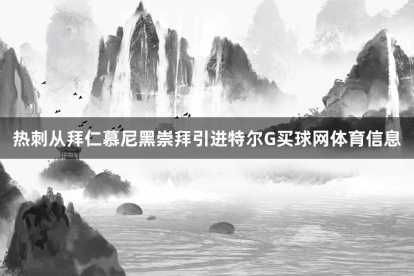 热刺从拜仁慕尼黑崇拜引进特尔G买球网体育信息