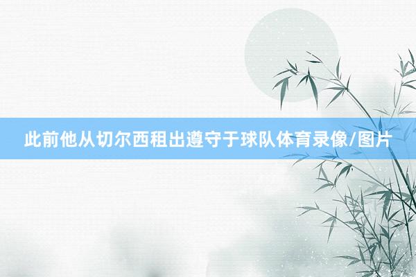 此前他从切尔西租出遵守于球队体育录像/图片